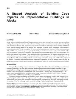 A Staged Analysis of Building Code Impacts on Representative Buildings in Alaska