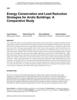 Energy Conservation and Load Reduction Strategies for Arctic Buildings: A Comparative Study