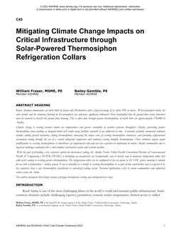 Mitigating Climate Change Impacts on Critical Infrastructure through Solar-Powered Thermosiphon Refrigeration Collars