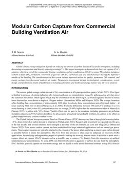 C20 — Modular Carbon Capture from Commercial Building Ventilation Air