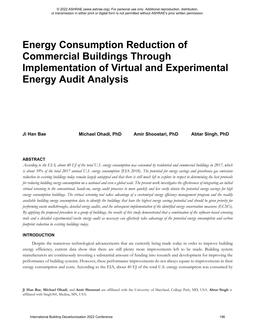 C25 — Energy Consumption Reduction of Commercial Buildings Through Implementation of Virtual and Experimental Energy Audit Analysis