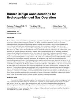 C010 — Burner Design Considerations for Hydrogen-blended Gas Operation