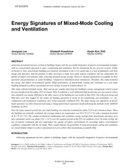 C075 — Energy Signatures of Mixed-Mode Cooling and Ventilation