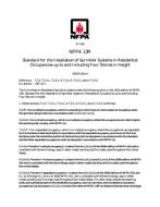 NFPA (Fire) 13R Errata 1