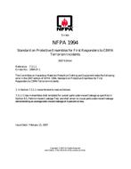 NFPA (Fire) 1994 Errata 1